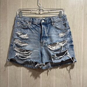 We The Free High Rise Distressed, Raw Hem Jean Shorts